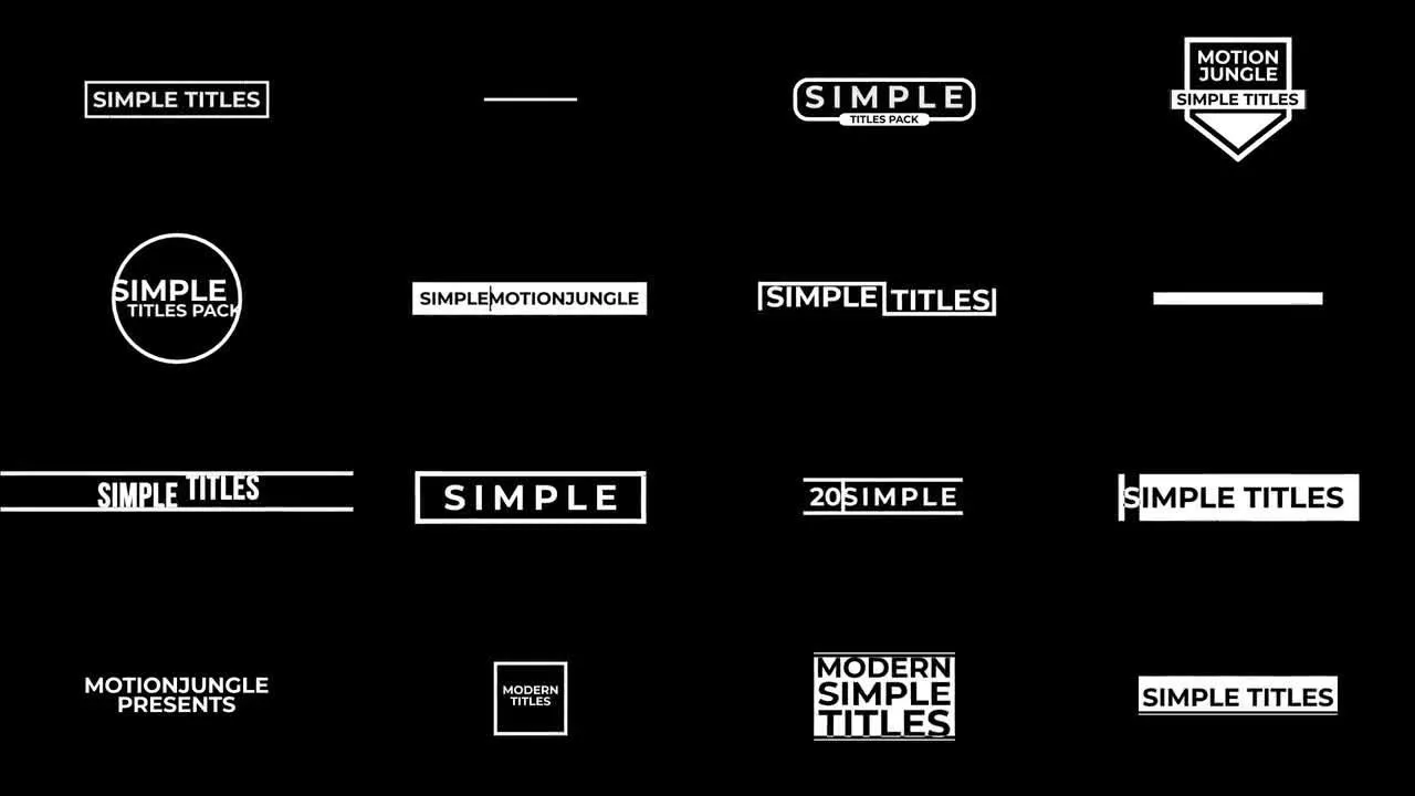 20个简单流畅干净的全屏标题动画像素设计精选AE模板