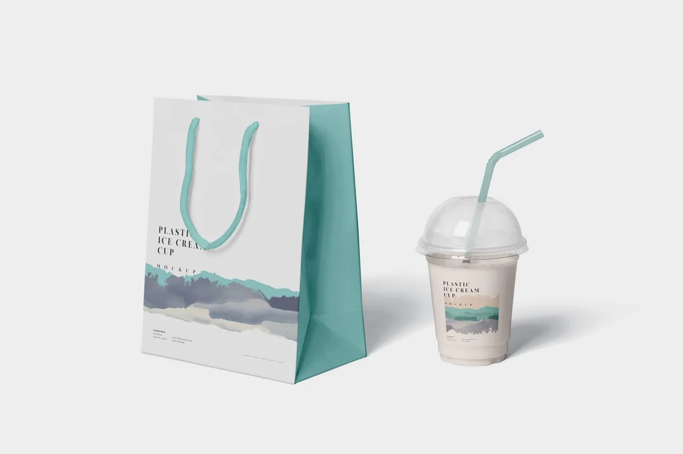 透明塑料冰淇淋杯外观设计样机模板 Transparent Plastic Ice Cream Cup Mockups插图(5)