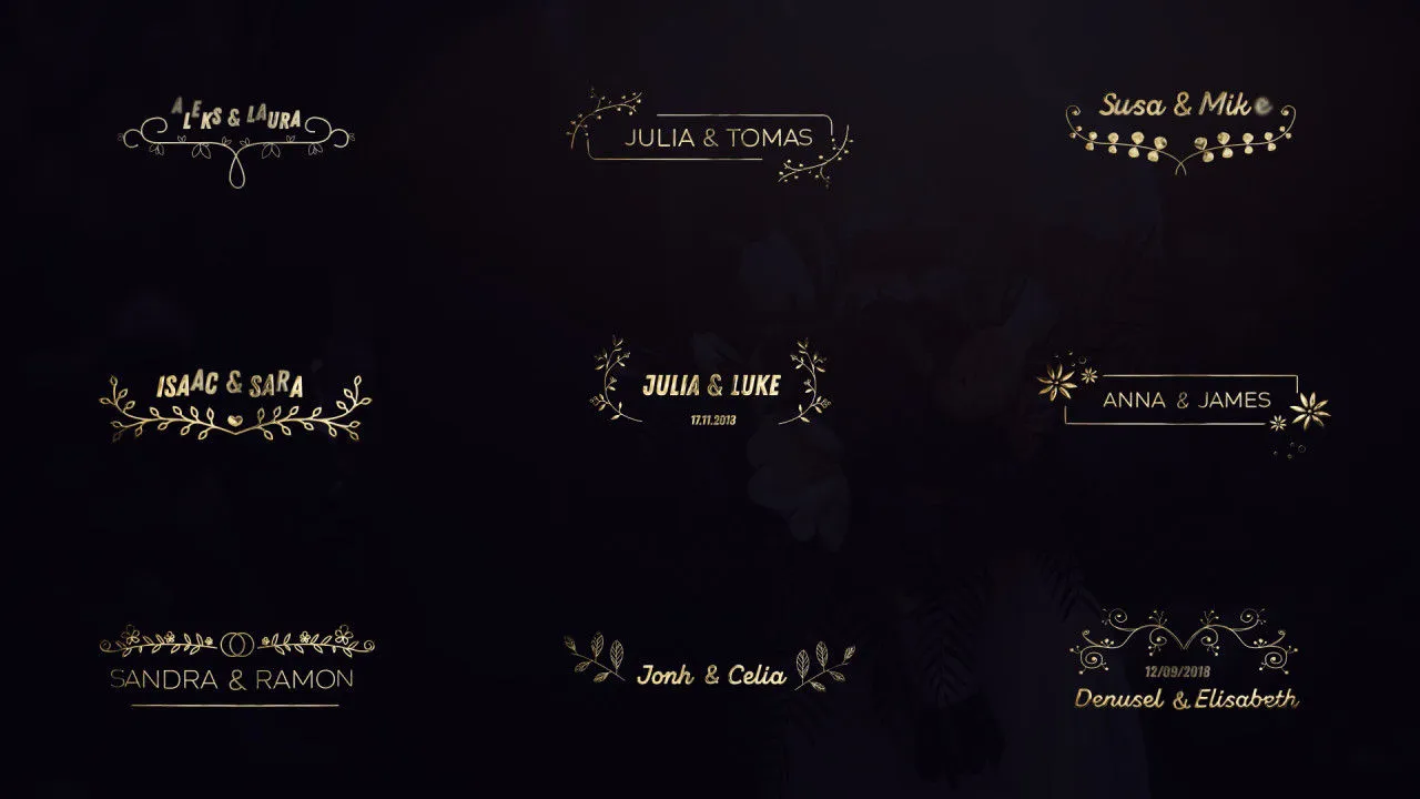 电影动画婚礼全屏标题像素设计精选AE模板