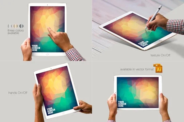 iPad Pro响应式UI设计演示设备样机 iPad Pro Responsive Mockup插图(1)