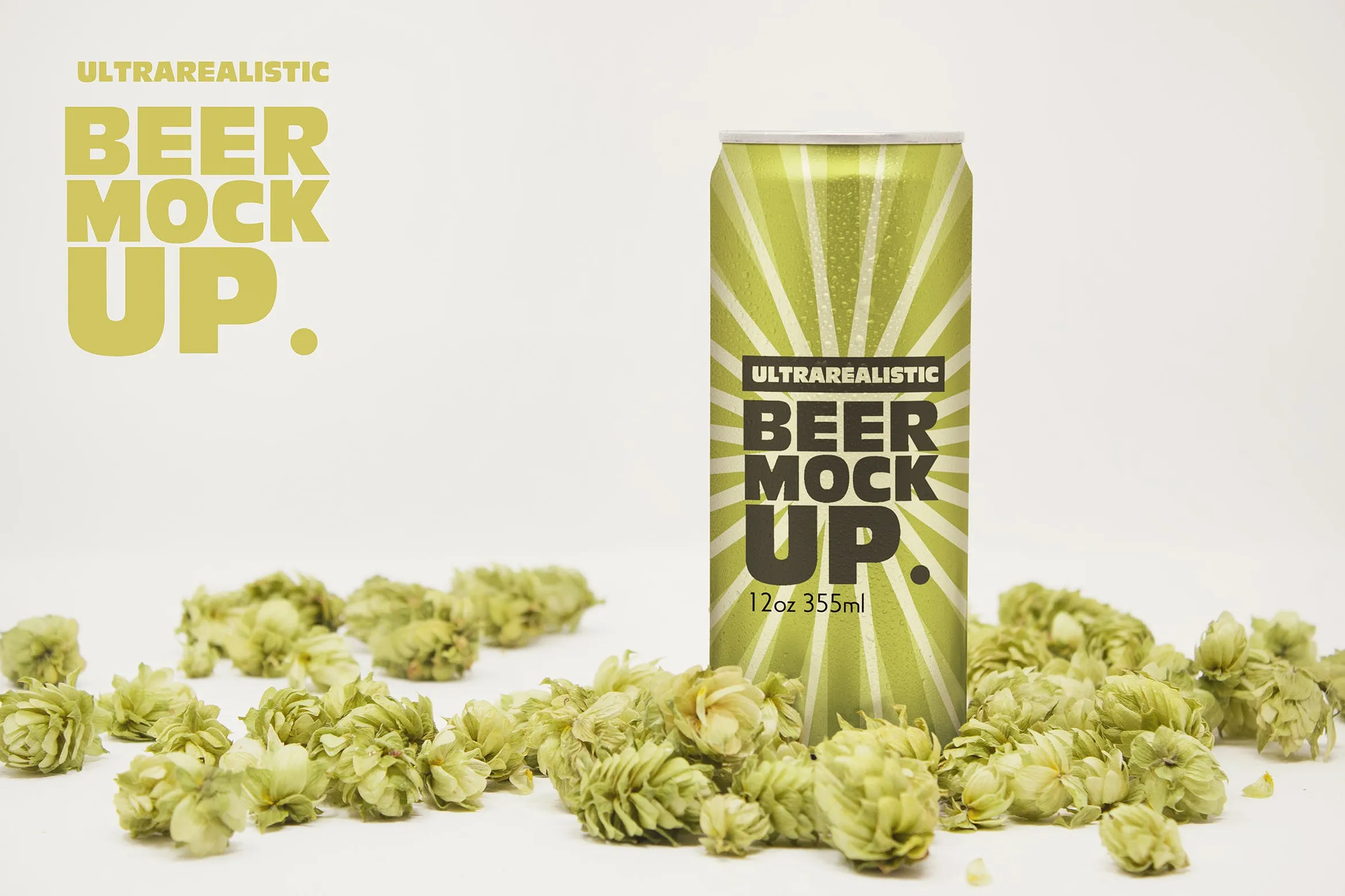 12盎司啤酒易拉罐外观设计前视图素材库精选 Front 12oz Beer Can Mockup插图