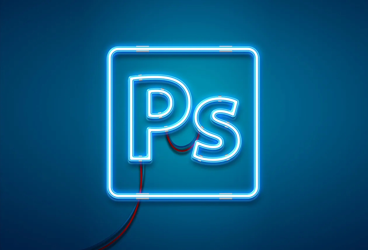 霓虹灯效果PS智能样机图层样式PSD分层模板 Neon Light Photoshop Effect Mockup