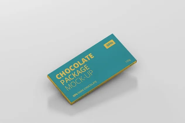 扁平长方形巧克力包装样机 Chocolate Packaging Mockup插图(2)