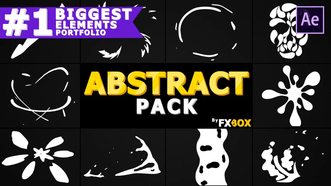 快速创意的抽象元素像素设计精选AE模板