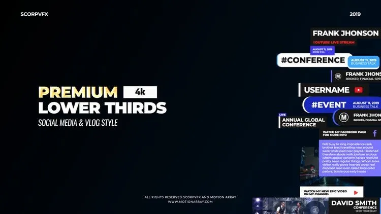 社交媒体博客全屏标题动画像素设计精选AE模板