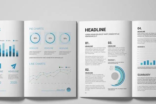 A5企业市场营市场销数据报告样机 A5 Magazine Mockup插图(6)