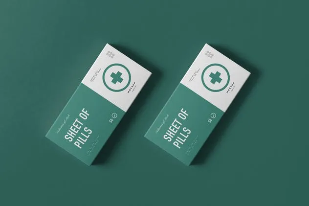 药物包装盒样机模板 Pills Box Mock-up插图(8)