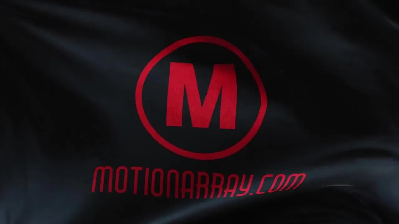 旗帜飞扬徽标显示像素设计精选AE模板