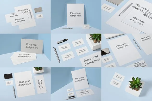 品牌VI设计办公文具印刷效果预览图素材库精选v2 Branding / Identity Mock-up插图(10)