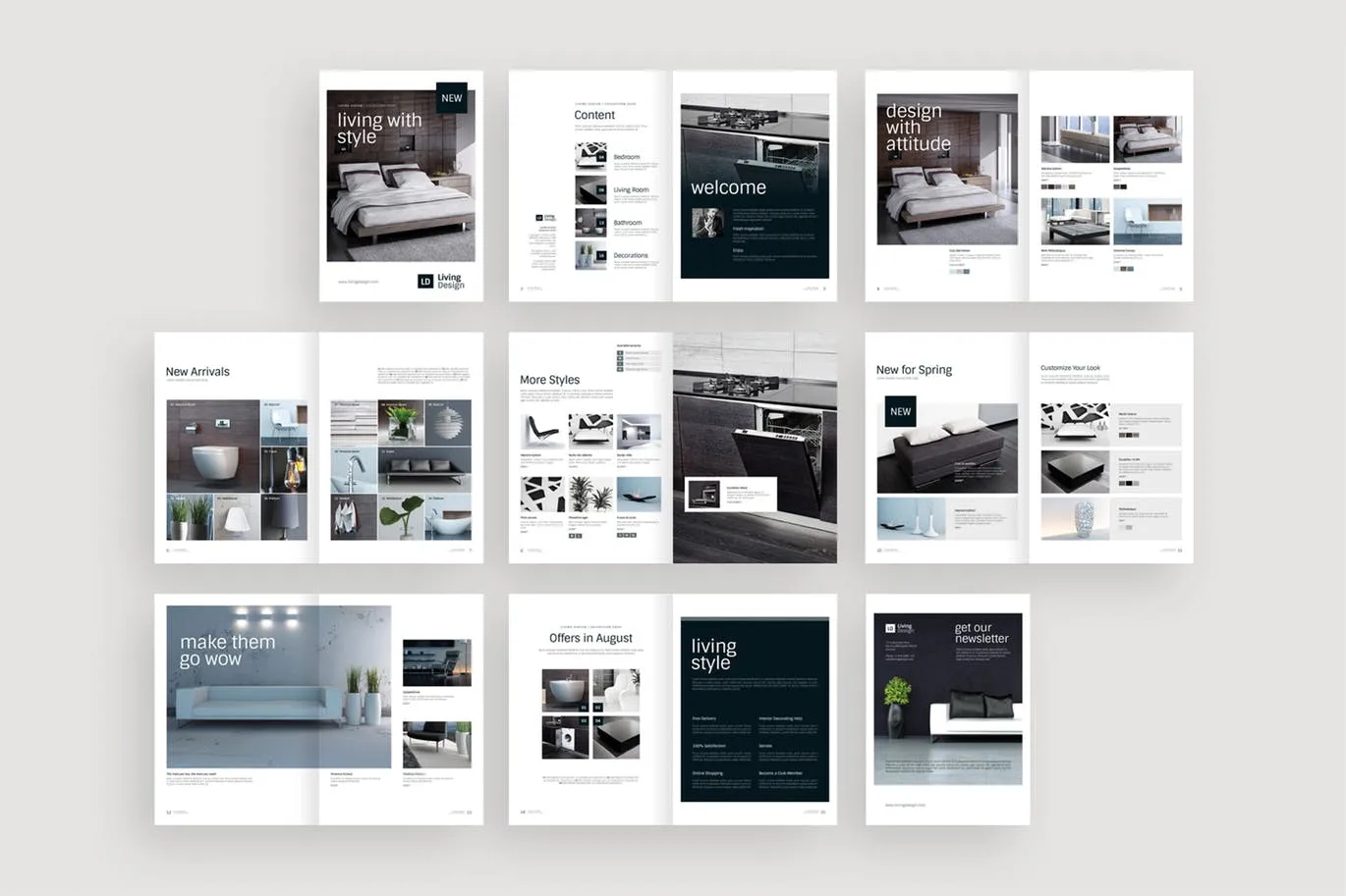 生活家居品牌产品目录/画册设计模板 Living Design – Product Catalog Template插图(9)