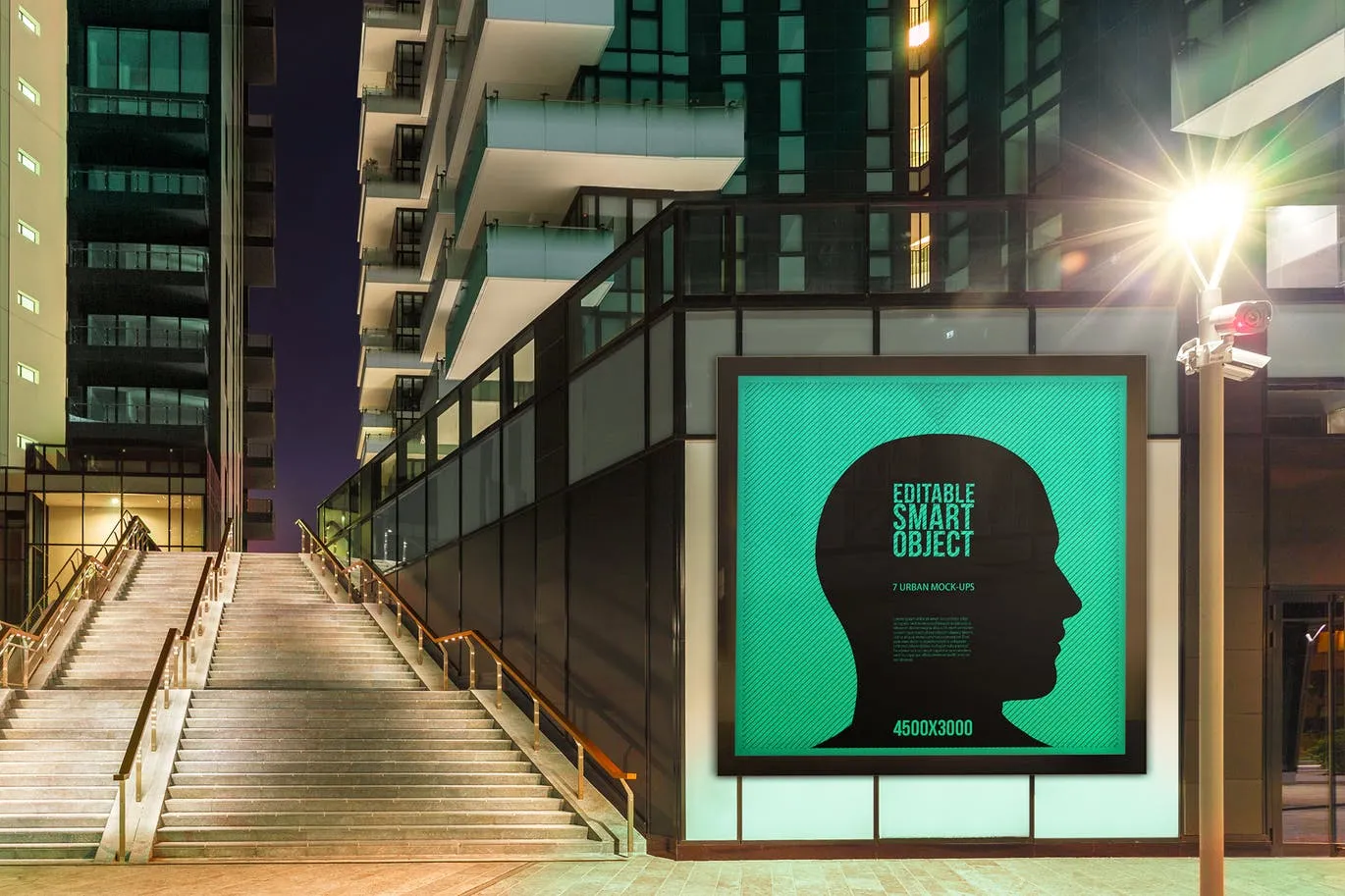 城市夜景海报广告牌设计效果图预览样机像素设计精选#4 Urban Poster-Billboard Mock-Ups#8211; Night Edition #4