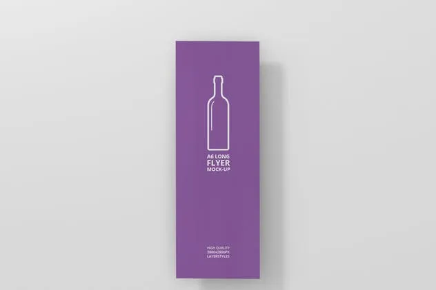 创意A6尺寸长方形传单样机模板 A6 Long Flyer Mock-Up插图(4)