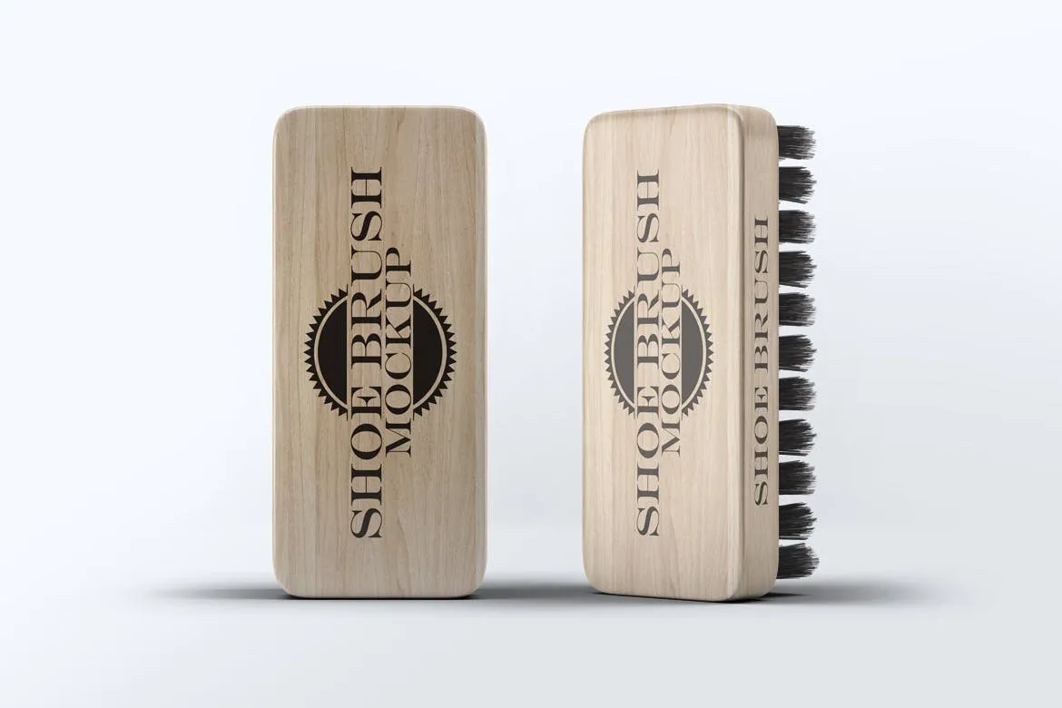 鞋刷品牌Logo设计预览样机模板 Shoe Brush Mock-Up插图(3)