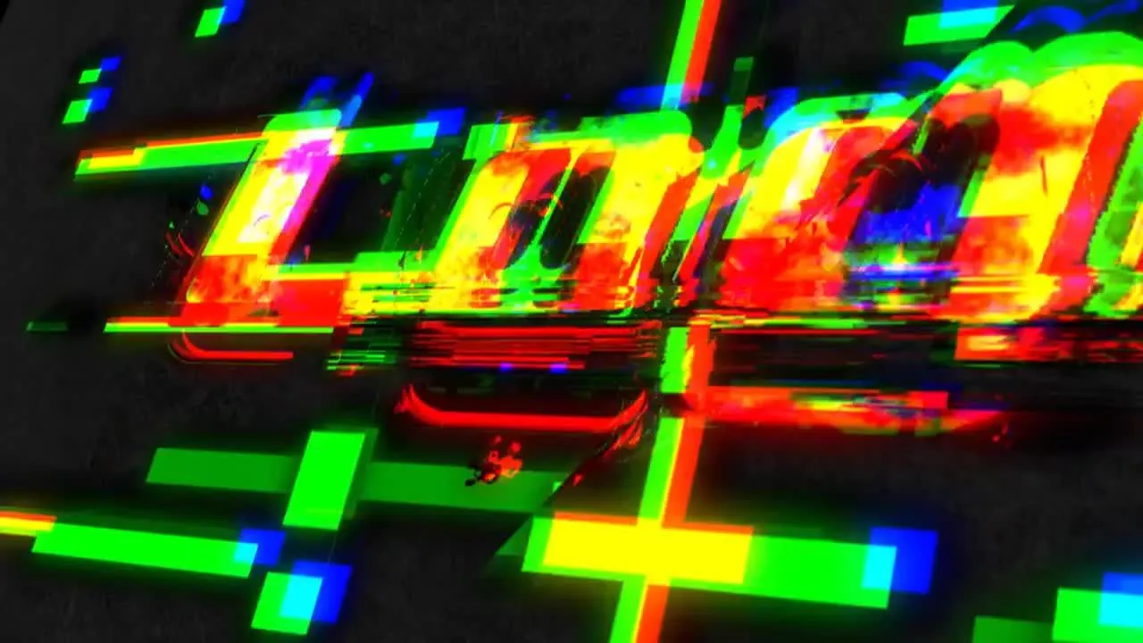 酷炫扭曲效果的Glitch 徽标像素设计精选AE模板