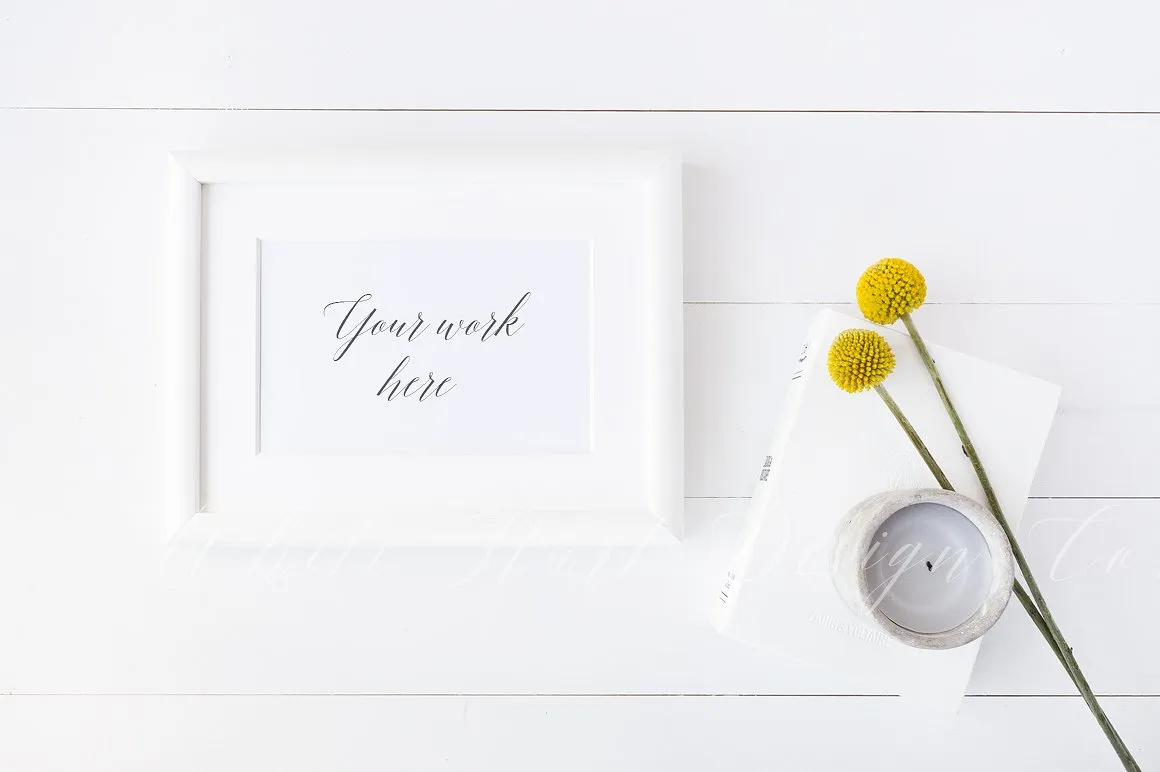 春季系列相框样机模板 Frame mock up – styled stock photo插图