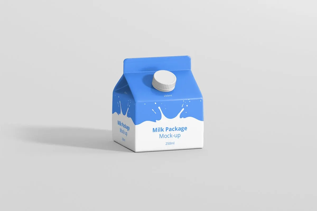 250毫升果汁/牛奶纸盒包装样机 Juice / Milk Mockup#8211; 250ml Carton Box