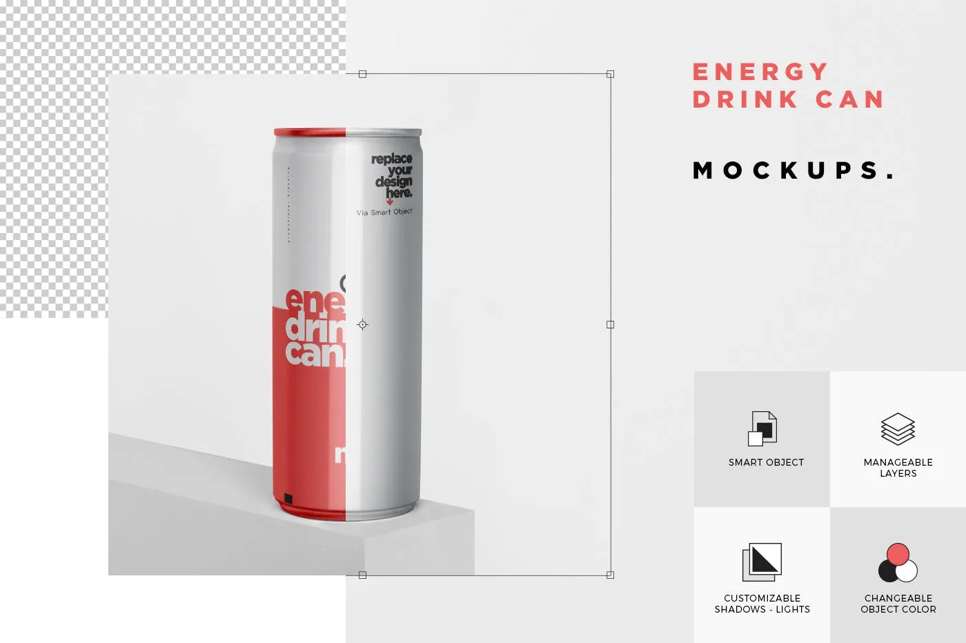 能量饮料易拉罐罐头外观设计素材库精选模板 Energy Drink Can Mock-Up – 250 ml插图(5)