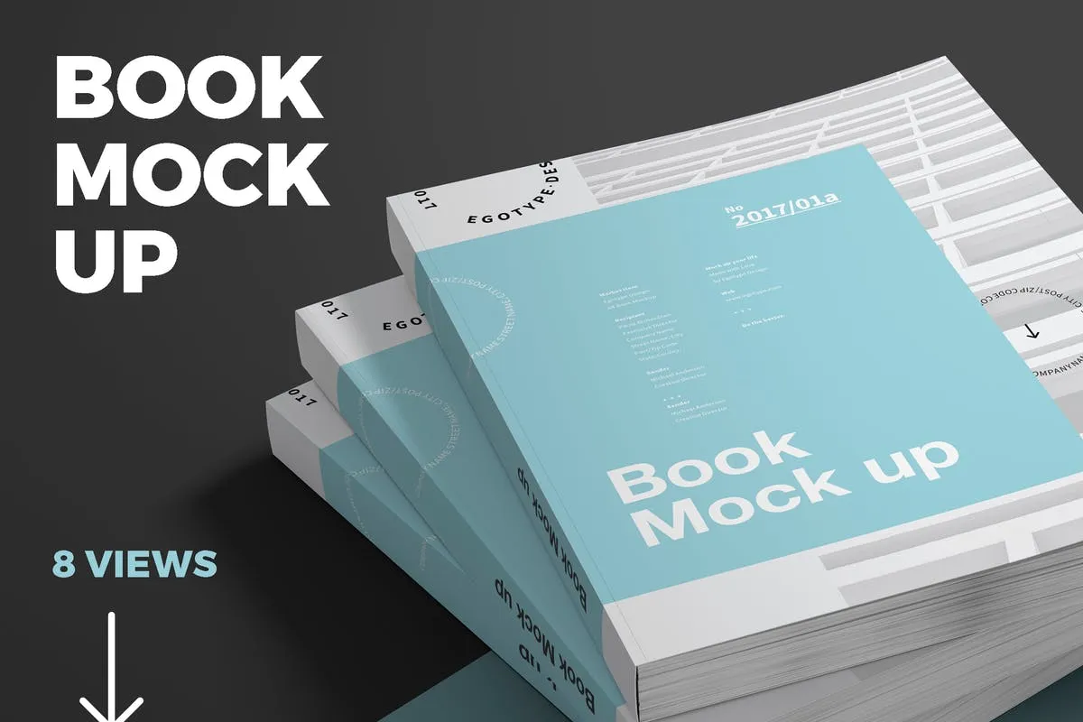 简装软封面杂志书样机 Book Mock-up插图