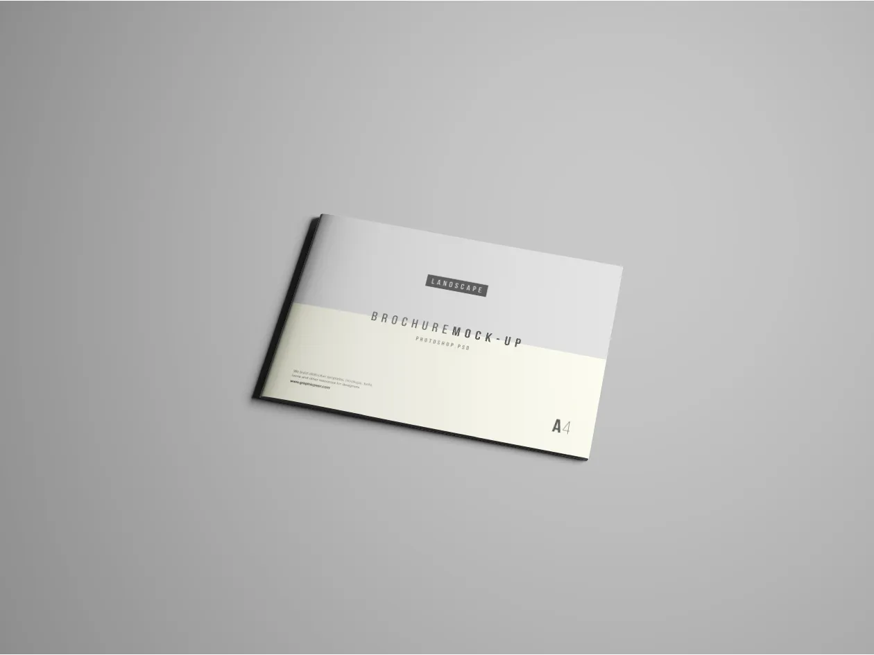 品牌宣传画册内页排版设计PSD样机 Landscape Brochure Mockup PSD插图(2)