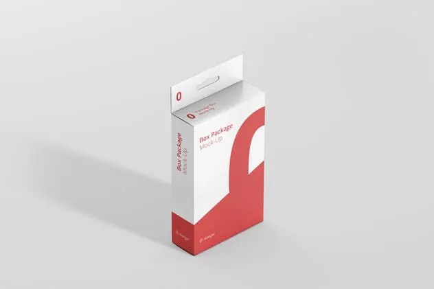 扁平矩形挂耳纸盒包装盒样机 Package Box Mockup – Flat Rectangle with Hanger插图(2)