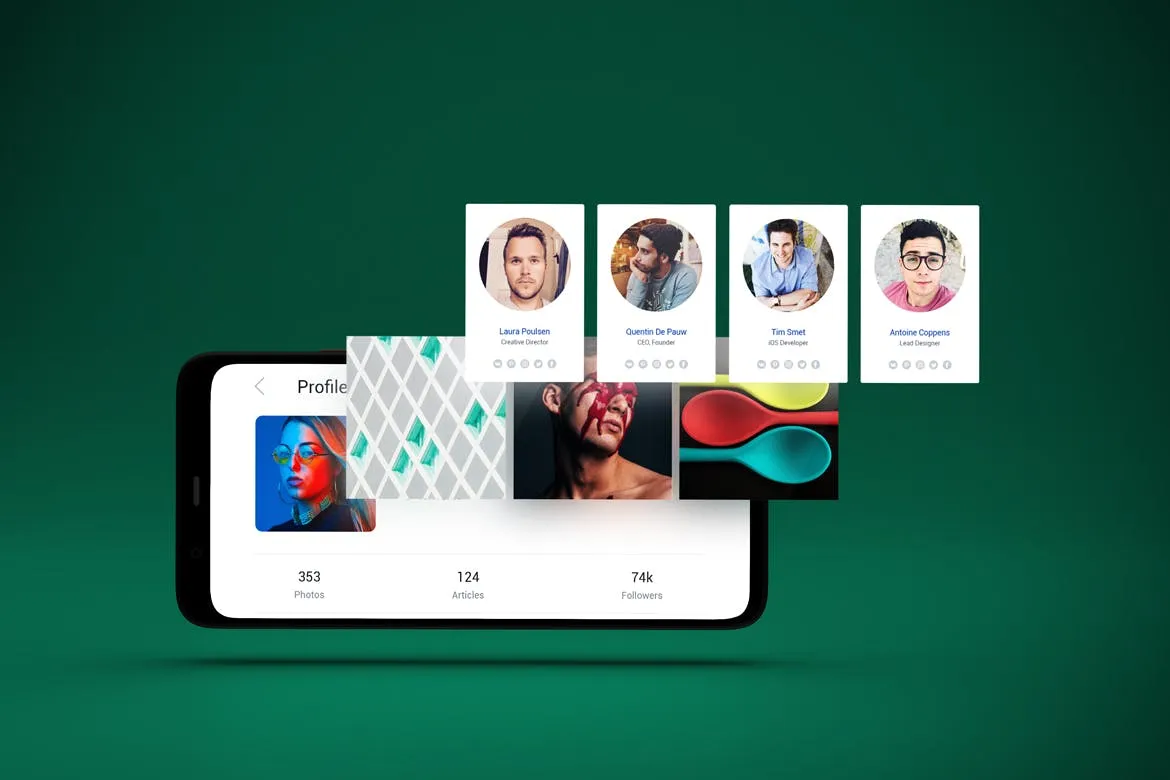 谷歌Pixel 4手机屏幕预览效果图素材库精选样机v2 Pixel 4 Mockup V.2插图(4)