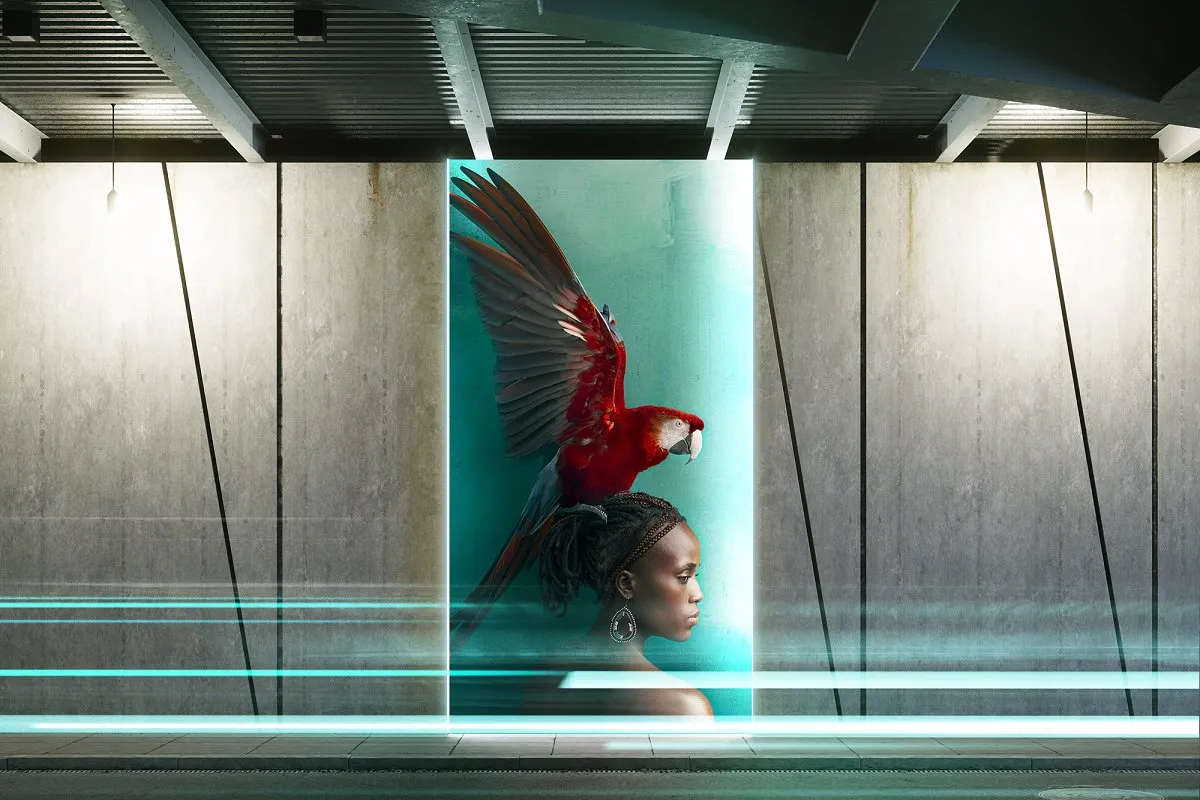 城市桥底灯光广告牌Mockup插图(2)