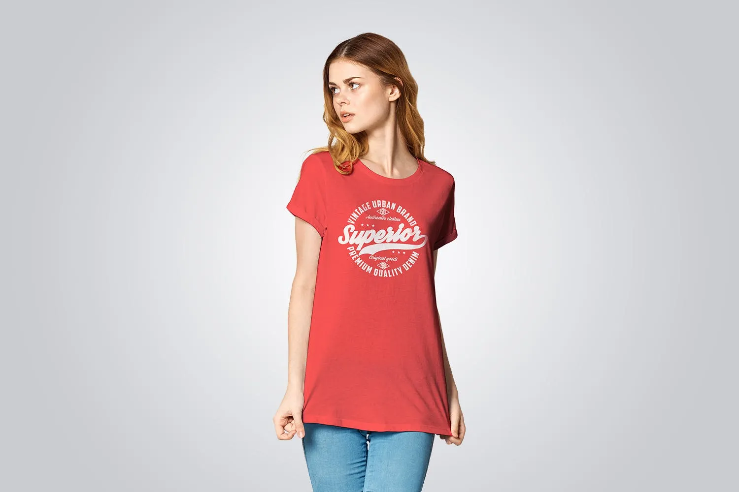 T恤印花设计模特上身效果预览样机套装v1 T-Shirt Mockup Collection 01插图(7)