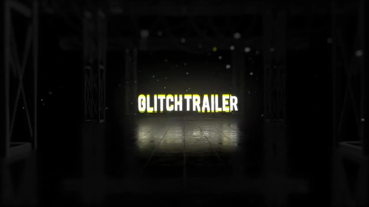 超现代设计的信号故障干扰电影预告片头像素设计精选AE模板