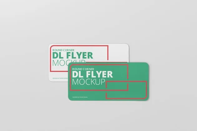 简约DL尺寸平面圆角传单样机 DL Horizontal Flyer Round Corner Mockup插图(5)