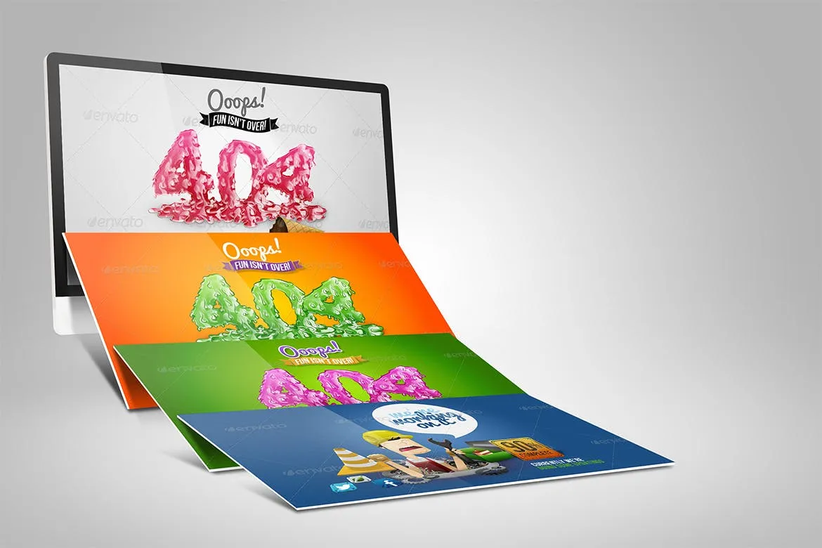 Web设计桌面电脑屏幕演示样机模板 Desktop Mock-Up插图(4)