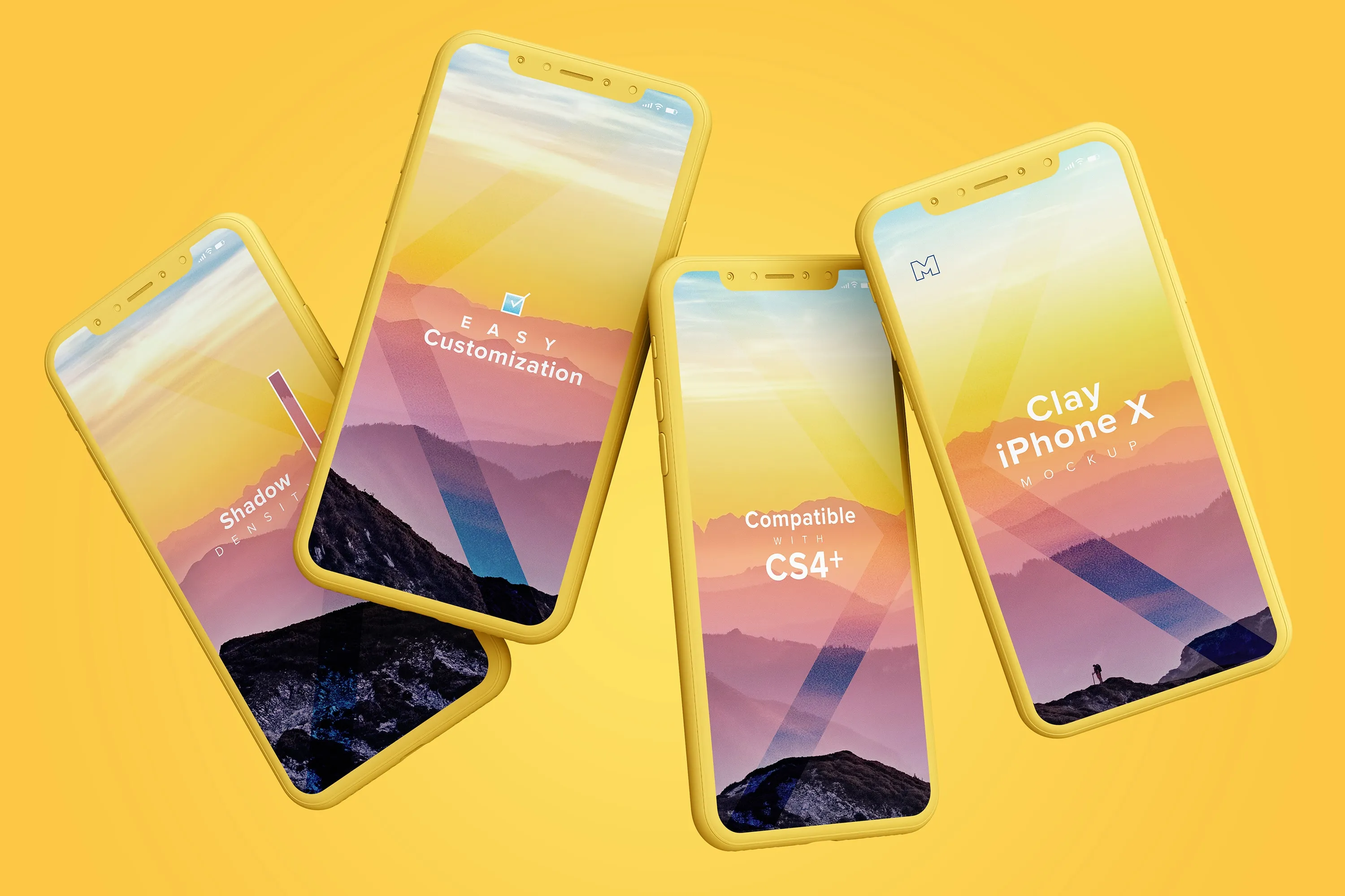 iPhone X智能手机APP设计演示黏土样机模板 Clay iPhone X Mockup 06插图(1)