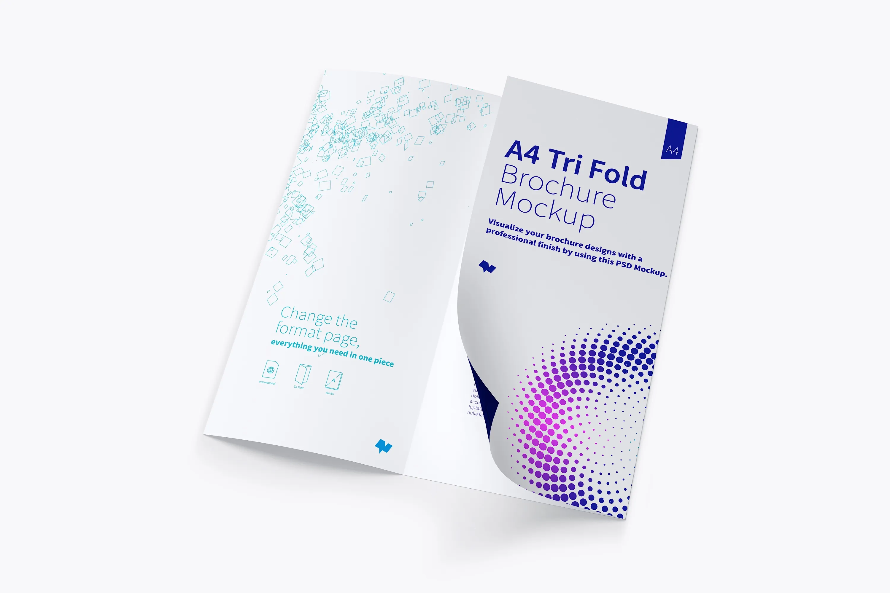 A4尺寸三折页设计传单/小册子设计样机04 A4 Trifold Brochure Mockup 04插图(1)