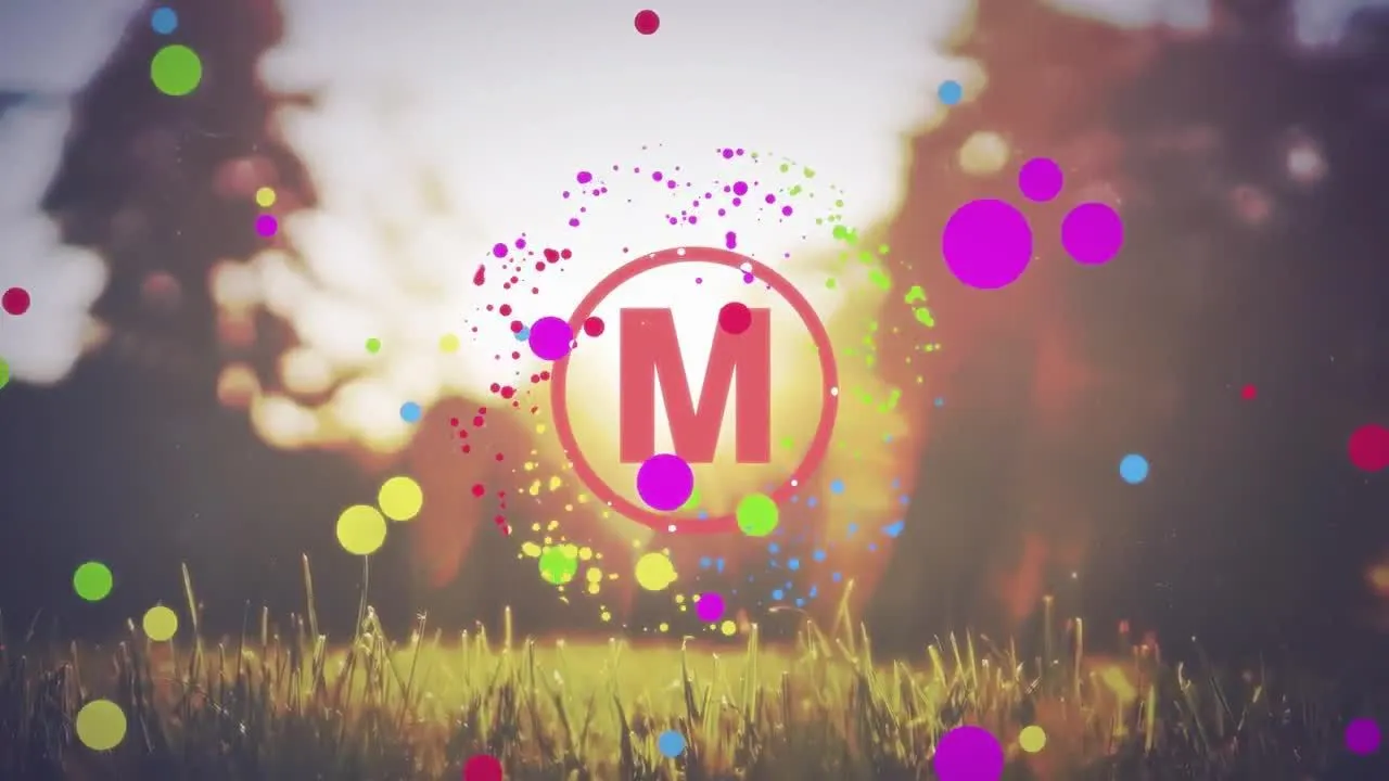 彩色平面徽标显示像素设计精选AE模板