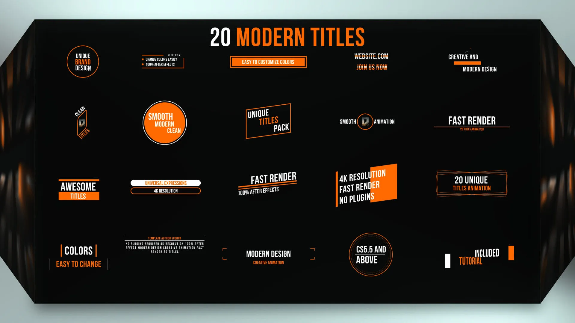 富有创造性的全屏标题动画展示像素设计精选AE模板