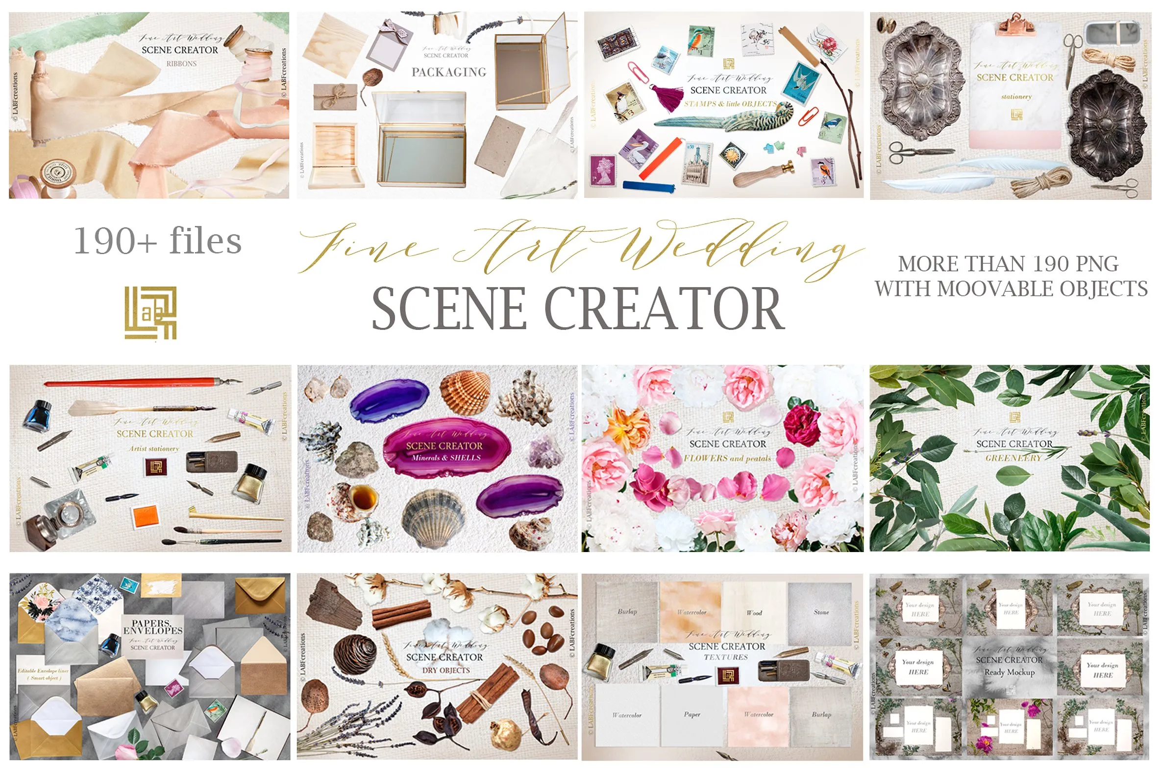 豪华高品质的婚礼场景生成器下载 FineArt wedding Scene creator[psd,png,jpg]