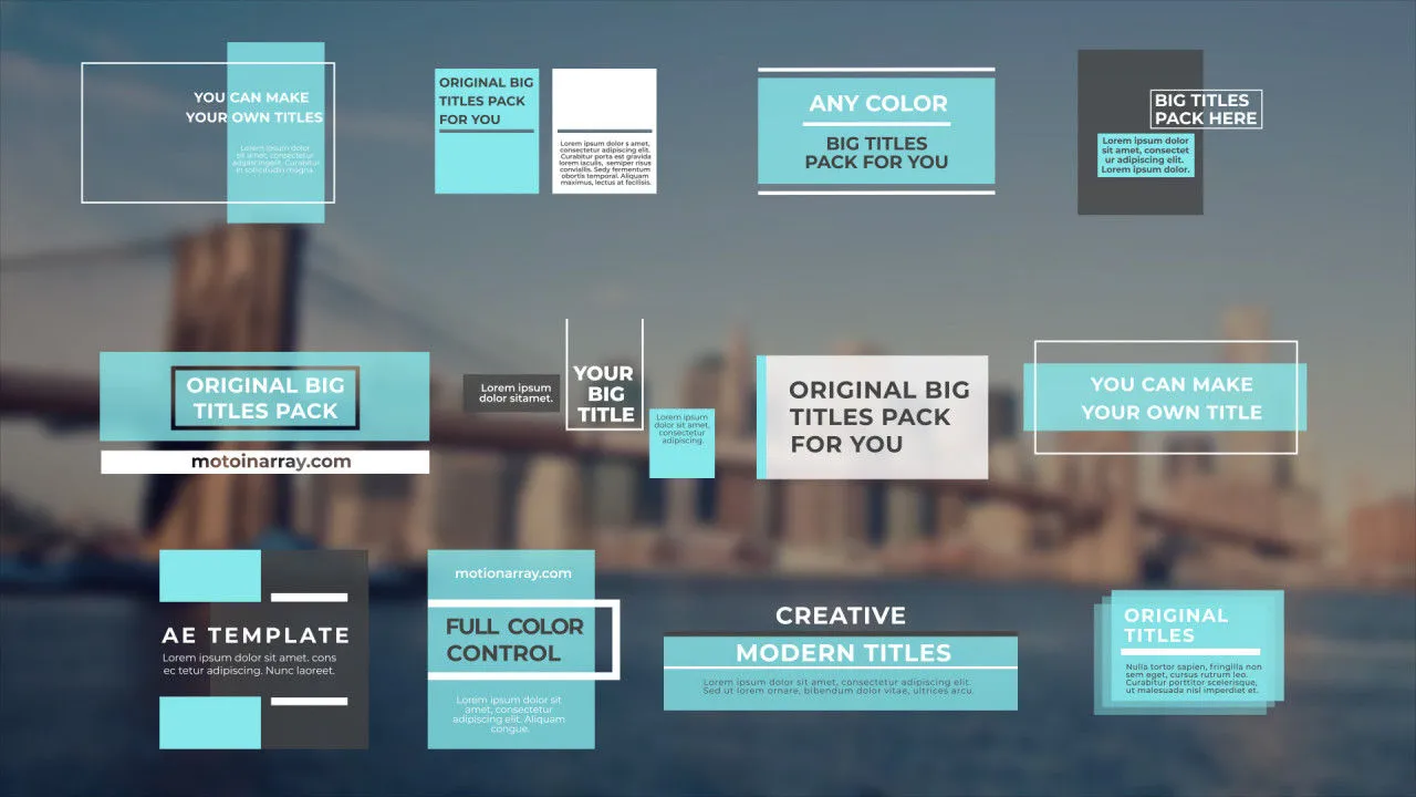 12个全屏幕动画标题包像素设计精选AE模板