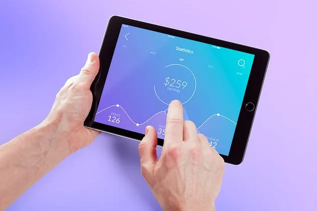 平板电脑APP&网站设计演示样机模板 Isolated Tablet Mock-up插图(7)