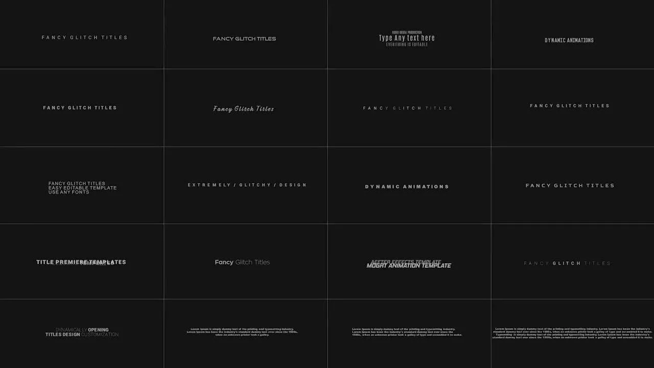 精美的小故障标题像素设计精选AE模板