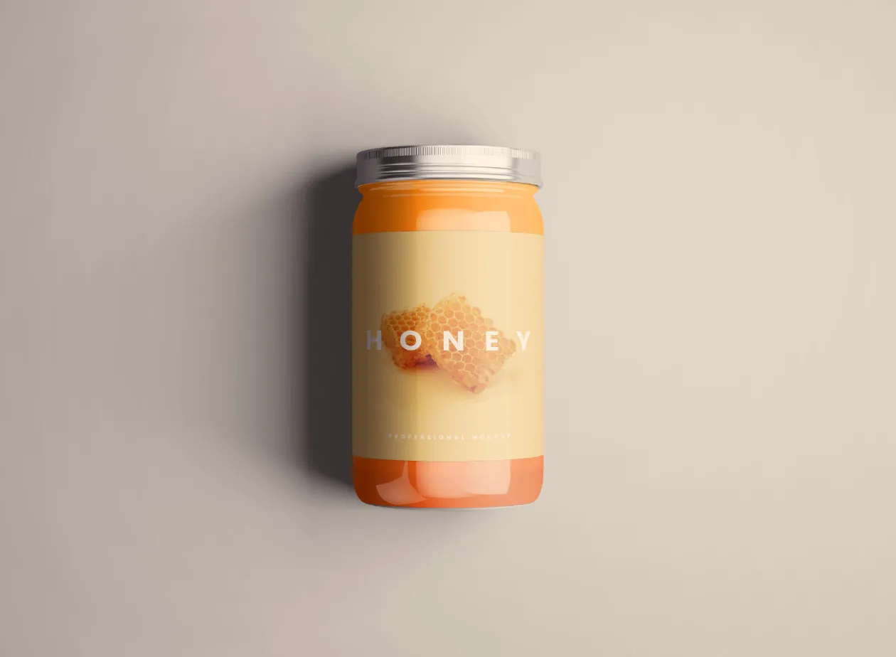 蜂蜜玻璃罐子外观展示样机插图(12)