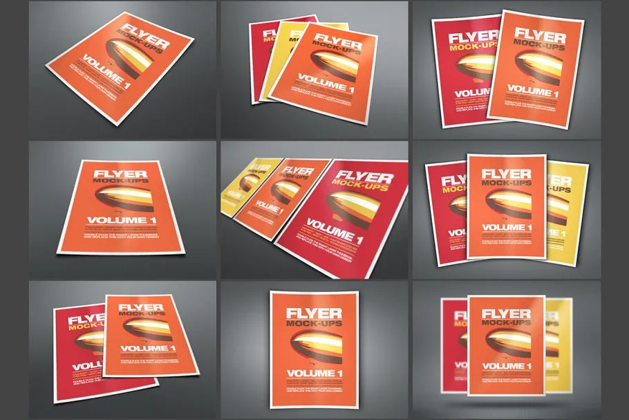 多视角传单样机模板 Flyer Mock-ups Vol.1