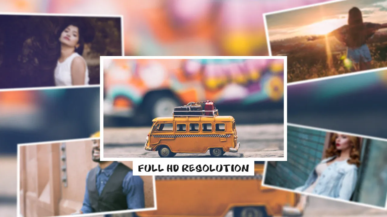 时尚创意的照片幻灯片像素设计精选AE模板