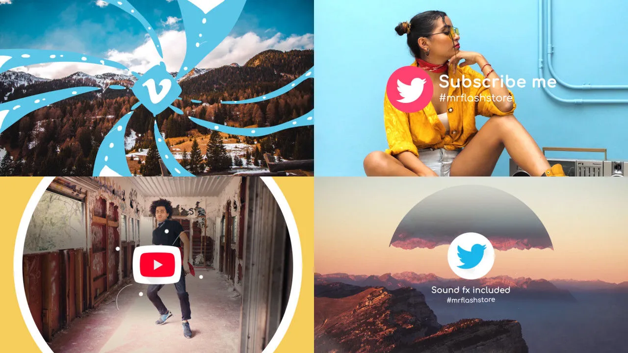 简单动画图形logo特效像素设计精选AE模板