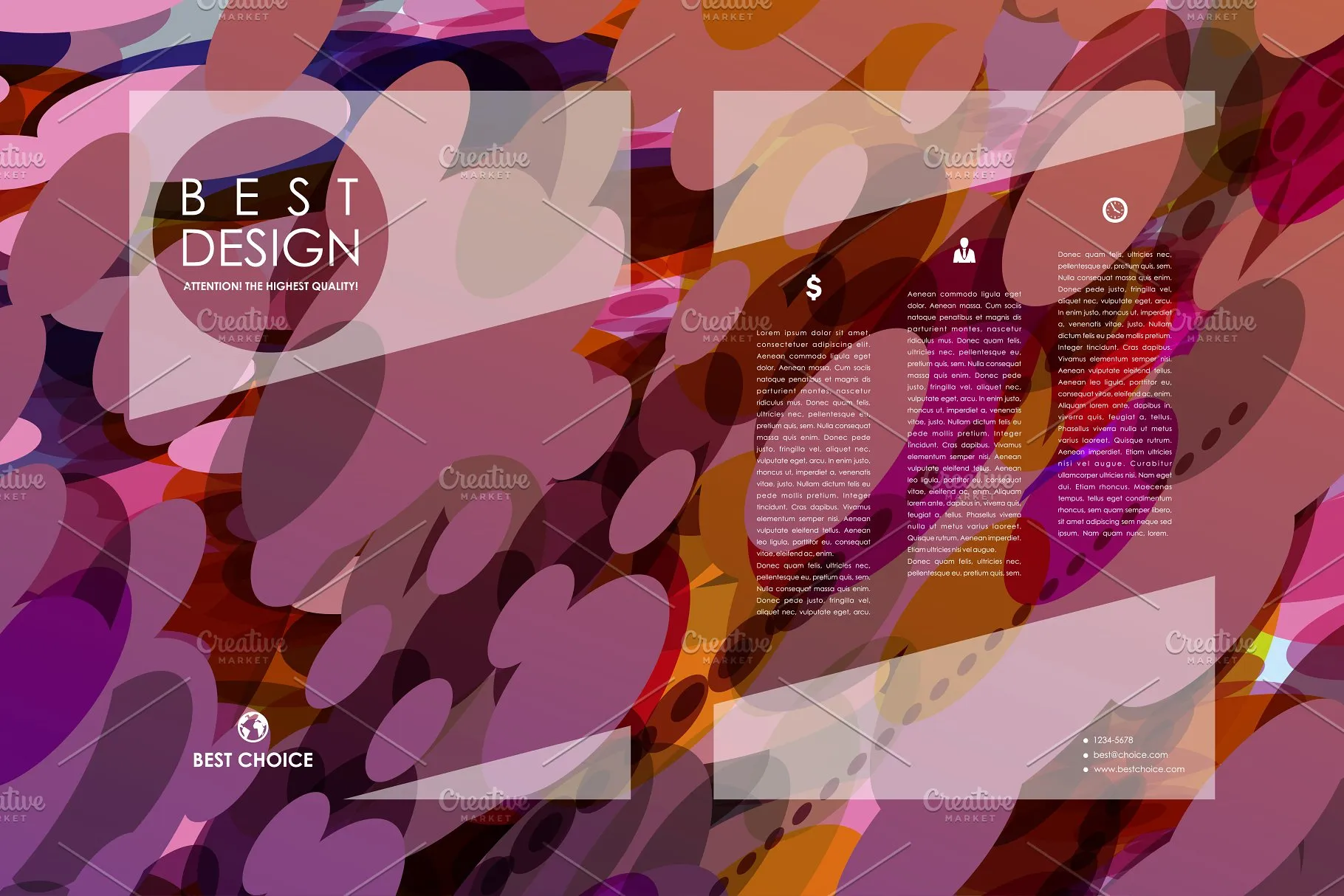 抽象彩色几何椭圆图形宣传册模板 Brochure Templates插图(19)