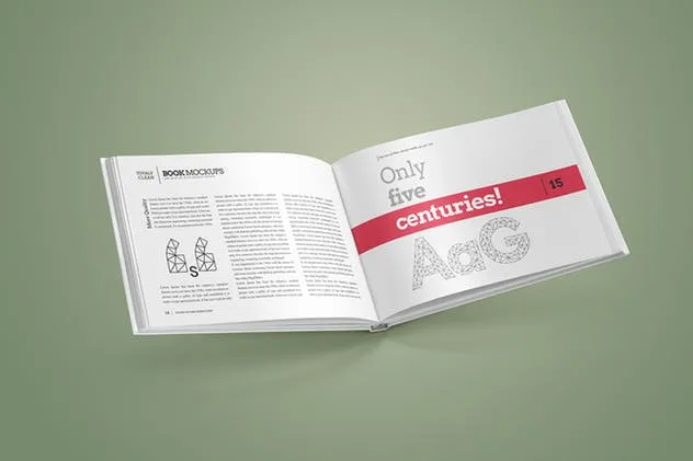 精装企业画册产品目录设计展示样机模板 Landscape Book Mock-Up Set插图(1)