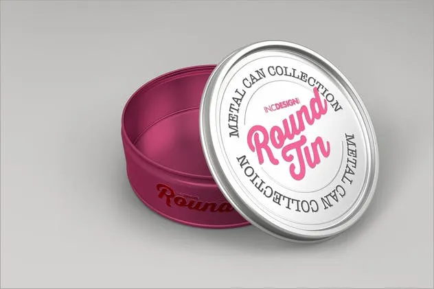 圆形金属锡罐包装样机Vol.3 Round Tin Can Packaging Mockups  Vol.3插图(1)