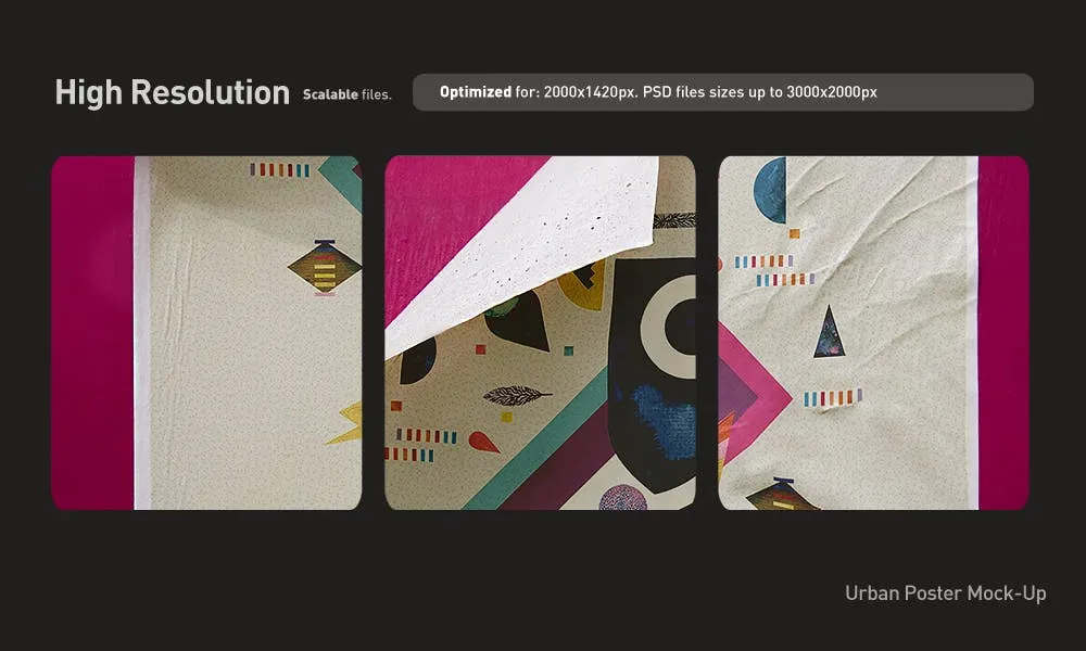 复古海报城市街道张贴效果预览样机 Poster Mockup Set – Urban插图(4)