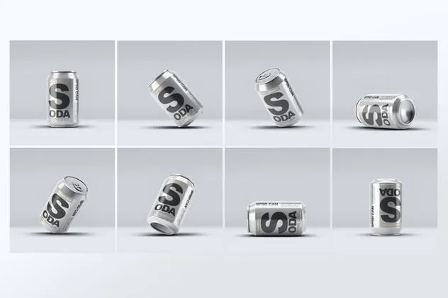 苏打水品牌易拉罐包装外观设计样机 Soda Can Mock-Up插图(1)