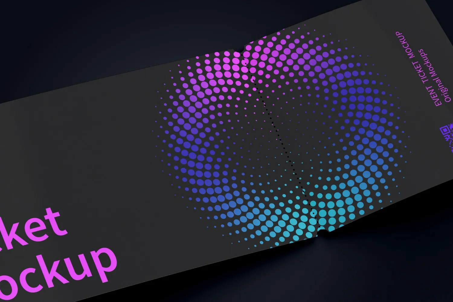 门票入场券设计微折叠效果图样机素材库精选v01 Event ticket mockup 01插图(3)