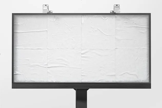 胶合纸效果广告牌样机 Billboard With Glued Paper Effect Mockups插图(7)