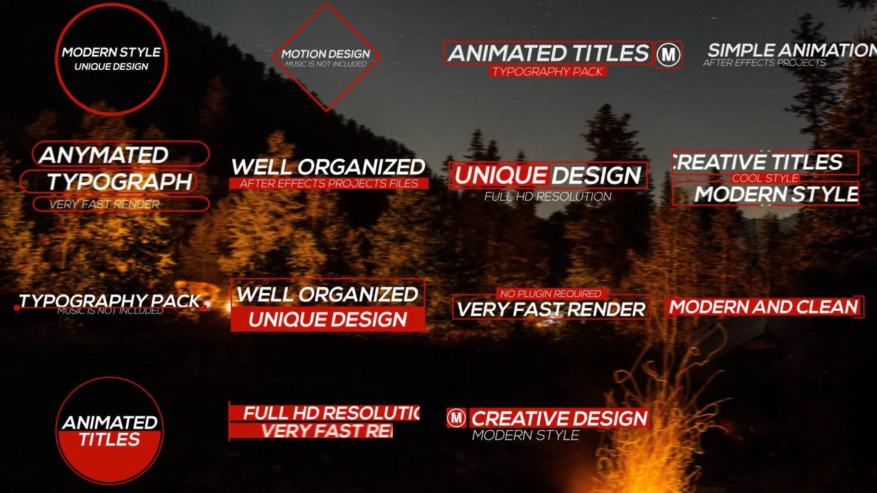 15个专业设计的全屏标题动画像素设计精选AE模板